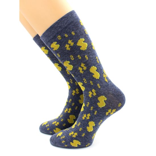 Носки с принтом "Знак доллара" темно-серые Hobby Line