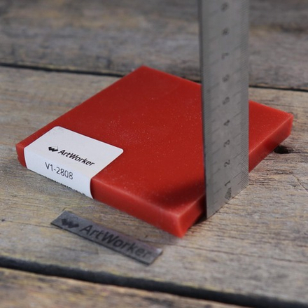 Смальта красно-оранжевого цвета, 200 гр, в кирпичиках V1-2808