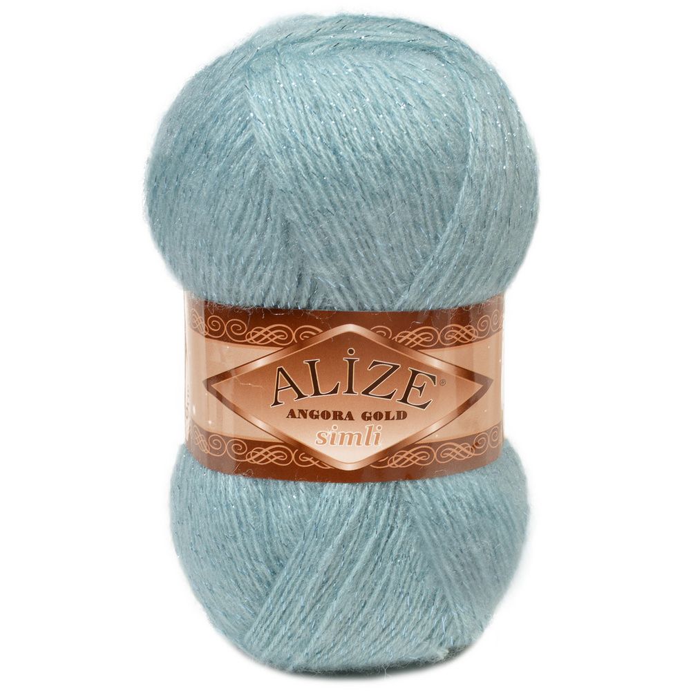 ALIZE &quot;Angora Gold Simli&quot;, 10% мохер, 10% шерсть, 5% металлик - 75% Акрил, 100 гр, 550 м, 114 мята