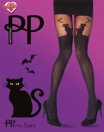 Колготки с имитацией чулок Halloween Cat Tights (Размер: S-M-L) (Цвет: черный)