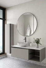 Тумба с раковиной и столешницей Armadi Art QUATRO 6 120 LUNA/профиль ANTHRACITE