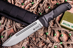 Нож Kizlyar Supreme DOMINUS AUS-8 SW BKH Camo (StoneWash, Black Kraton Handle, Camo MOLLE Sheath)