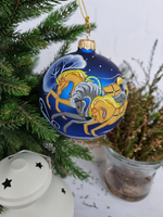 Шар стеклянный "Тройка", ручная роспись