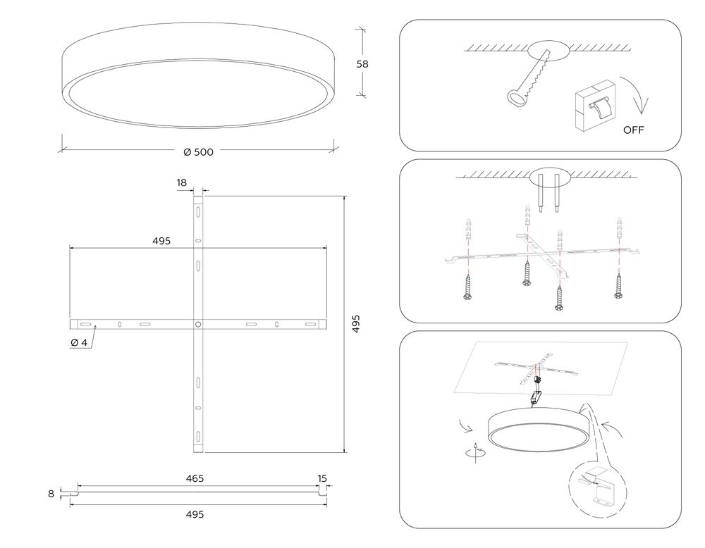 Ambrella Потолочный светодиодный светильник Air Alum FV5532