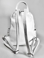 Женский городской рюкзак из натуральной кожи белого цвета