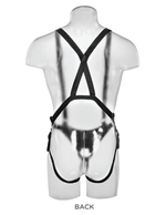 Страпон система с насадкой сдвоенный фаллос King Cock 11 Two Cocks One Hole Hollow Strap-On Suspender System (Цвет: телесный с черным)