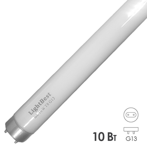 Лампа в ловушки для насекомых LightBest BL 10W T8 G13 355-385nm L346mm сушка гель-лака-полимер 700909001