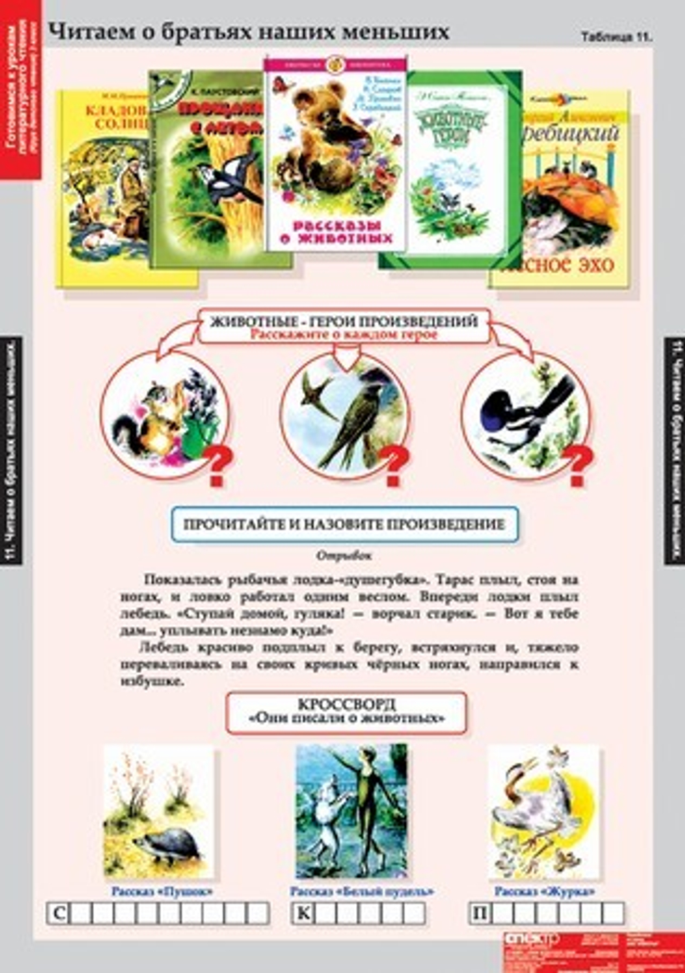 Комплект таблиц "Литературное чтение 3 класс"; 16 таблиц