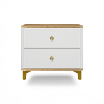 Тумба прикроватная на ножках с ящиками ROYAL 5303 эко (Дуб Кантри-Золото-р.золото)