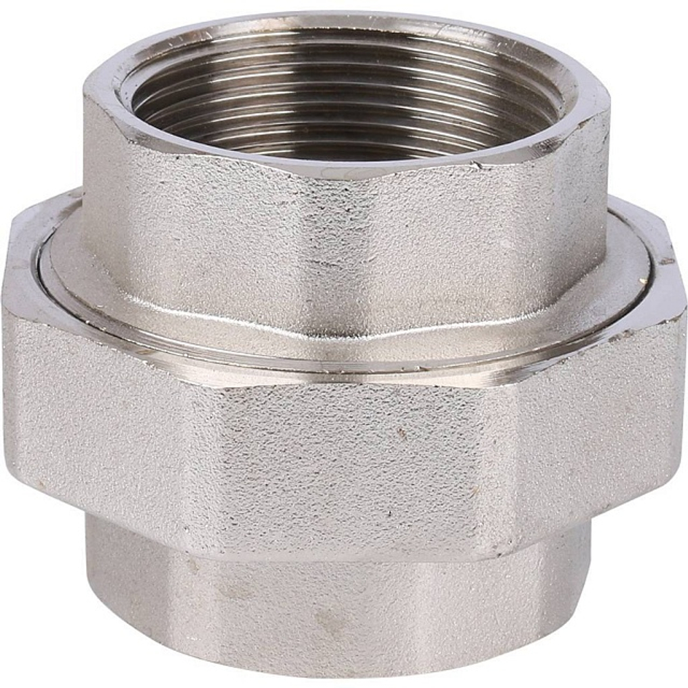 Соединение быстроразъемое (американка) STOUT SFT 0034 - 1"1/2 (ВР/ВР, латунь никелированная, металл по металлу)