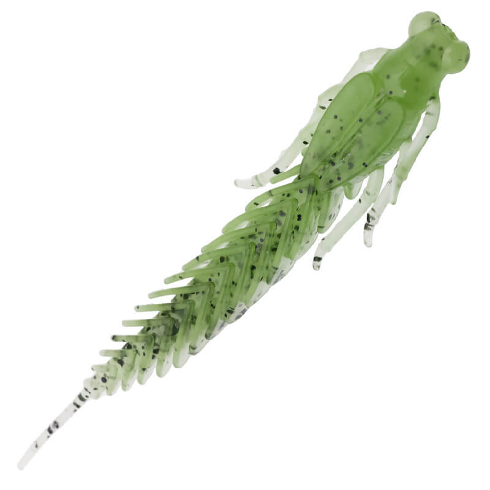 Приманка ZUB-LARVA 100мм(4")-4шт, (цвет 505) зеленый с блестками