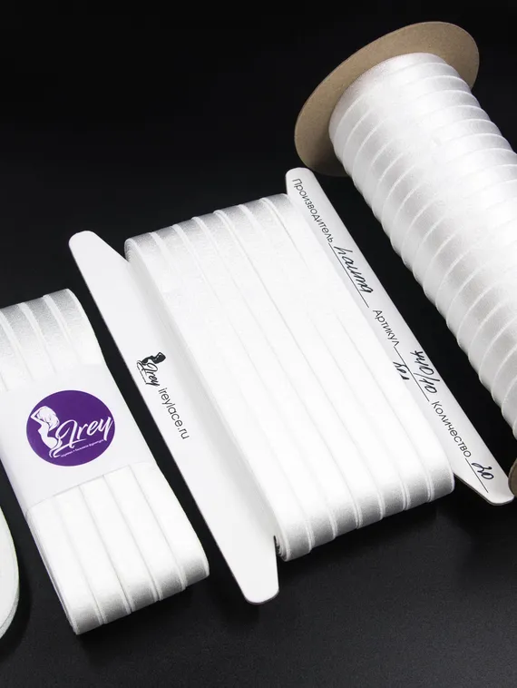 001 740/10 Бретель глянец Lauma 10 мм, белый 001