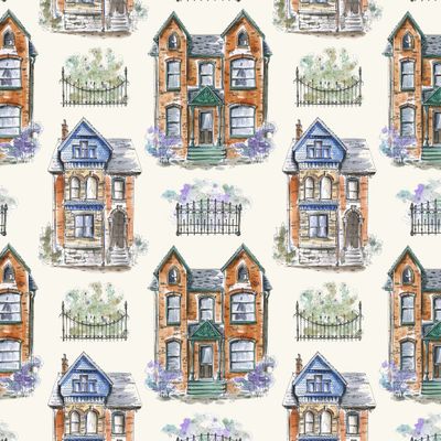 Викторианские домики на бежевом