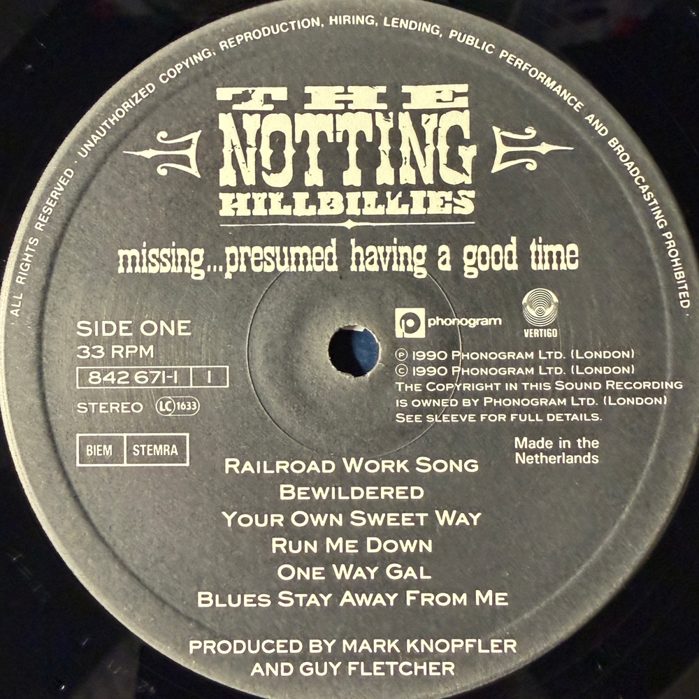 The Notting Hillbillies - Missing...Presumed Having A Good Time (Европа 1990г.)