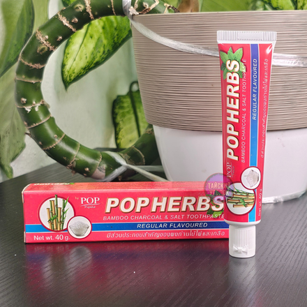Зубная паста POP HERBS Бамбук с солью 40 гр розовая