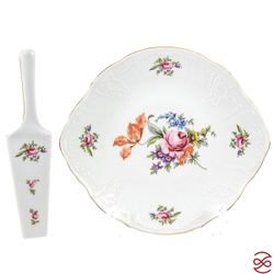 Тарелка для торта с лопаткой Bernadotte Полевой цветок 27 см