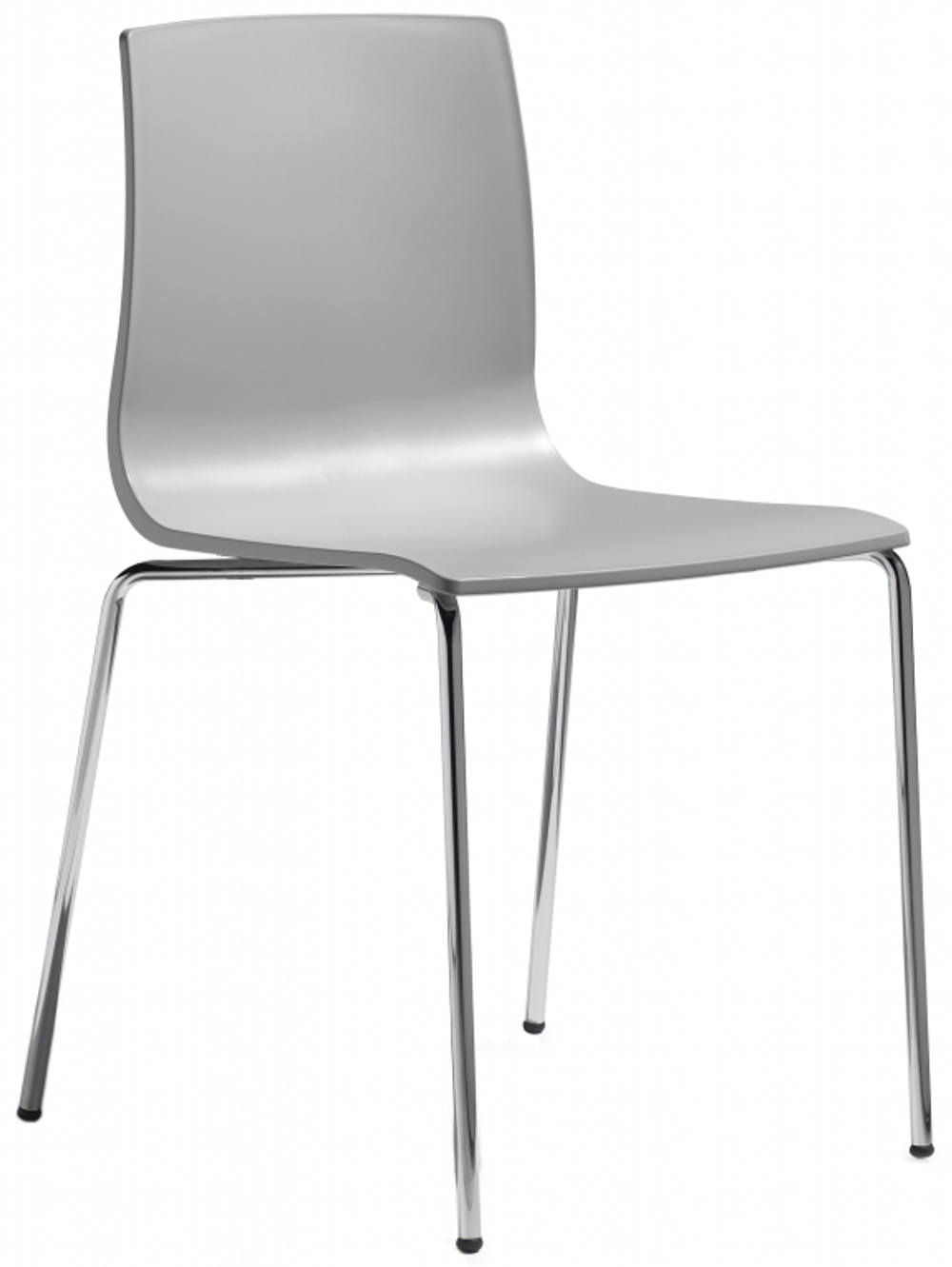 Стул пластиковый Scab Design Alice, хром, светло-серый