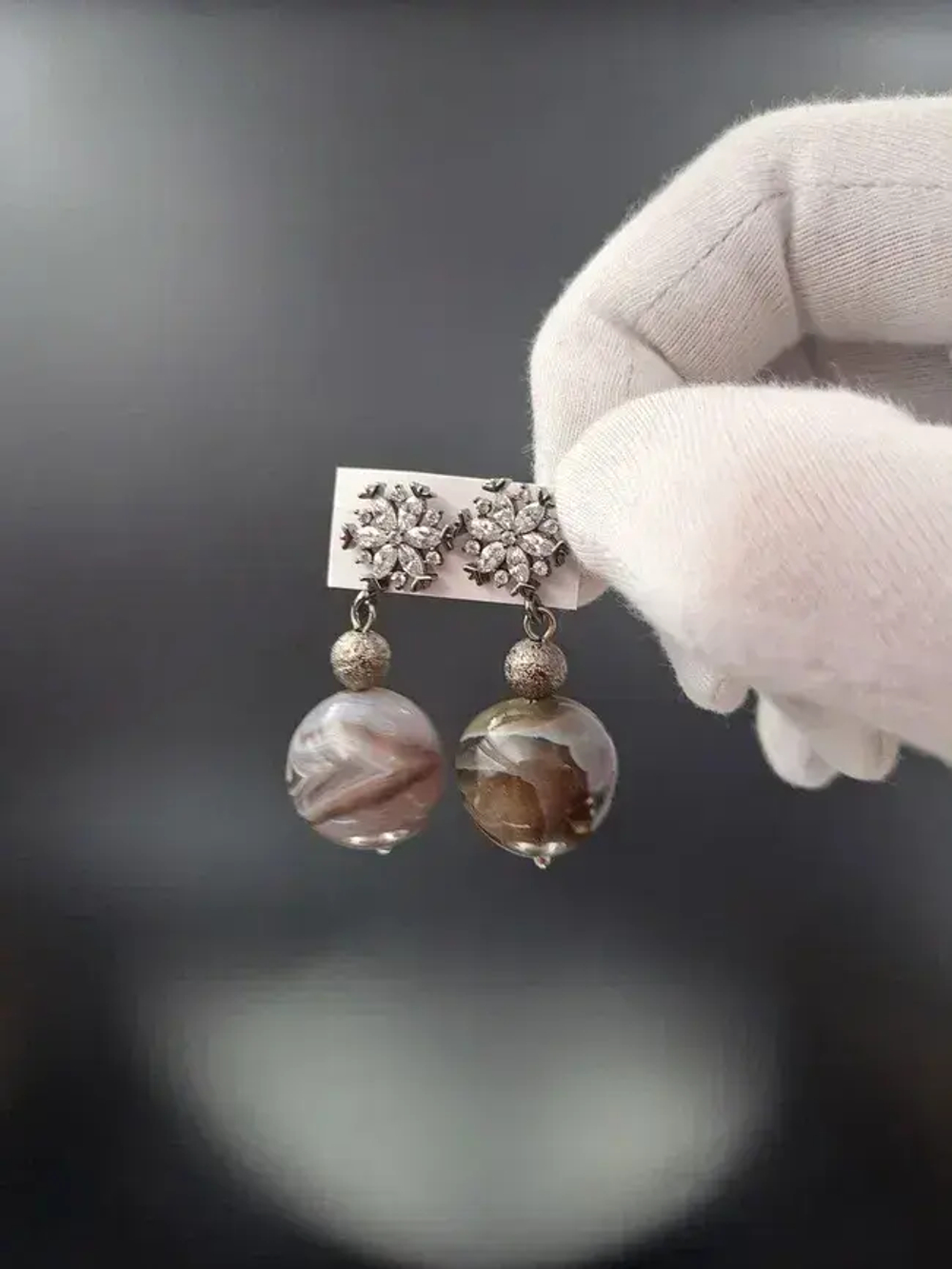 Сережки Агат Ботсваны 1