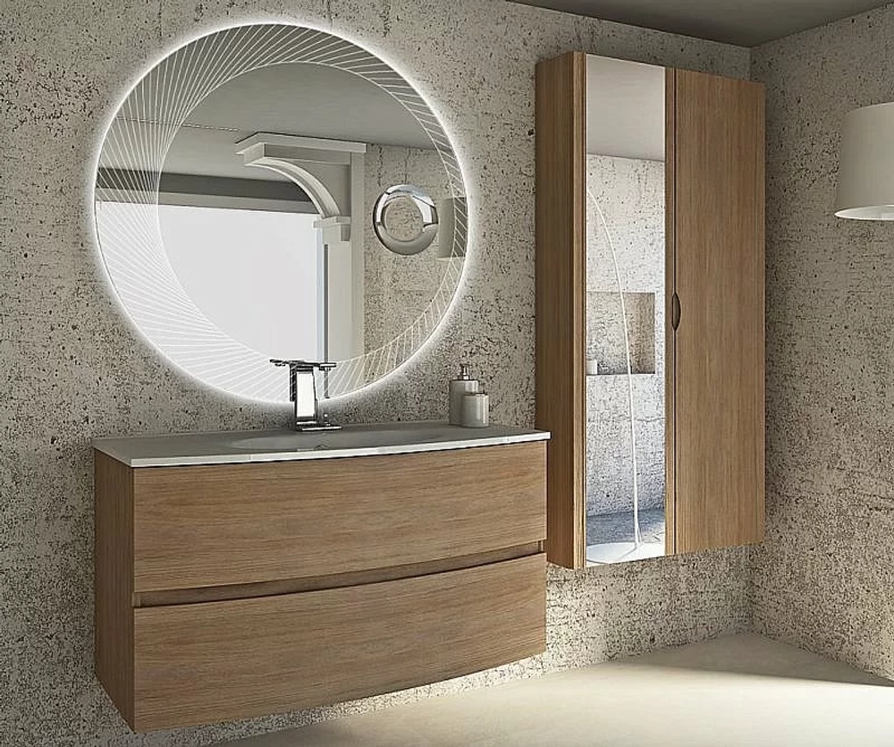 Тумба с раковиной Cezares ELETTRA 100 55527+50195 Rovere tabacco