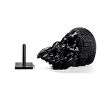 Бородатый череп в растакапе, фигурка для декора интерьера, арт-объект, коллекционный предмет, 3D печать, черный 14 см.