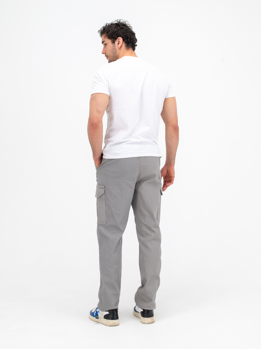 Карго джоггеры прямые. Серые