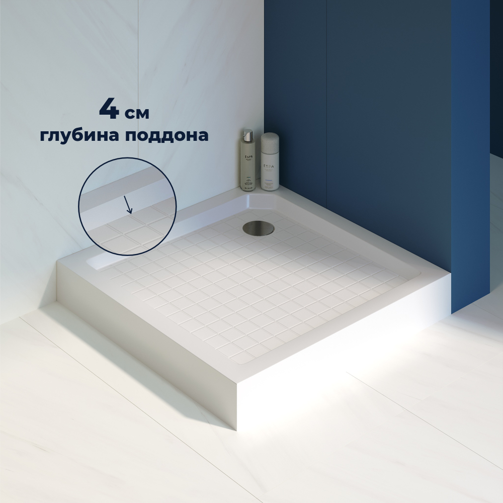 Душевой поддон квадратный RGW SMC-W Белый (900x900)