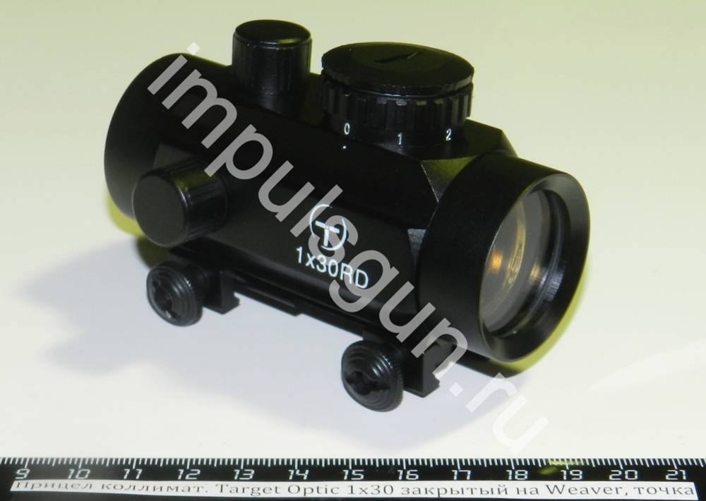 Коллиматорный прицел Target Optic 1х30 закрытый на Weaver, точка TO-1-30 RD