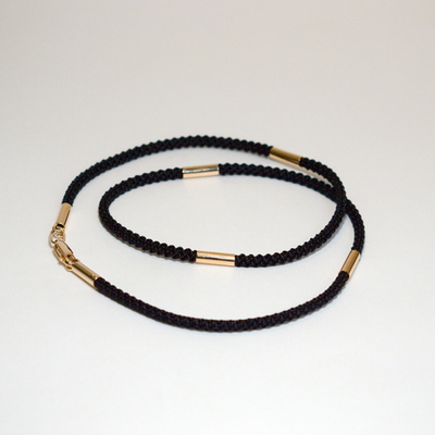 Гайтан с золотыми наконечниками + 4 вставки