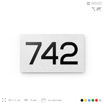 Номер на дверь 742, табличка на дверь для офиса, квартиры, кабинета, аудитории, склада, белая 120х70 мм, Айдентика Технолоджи