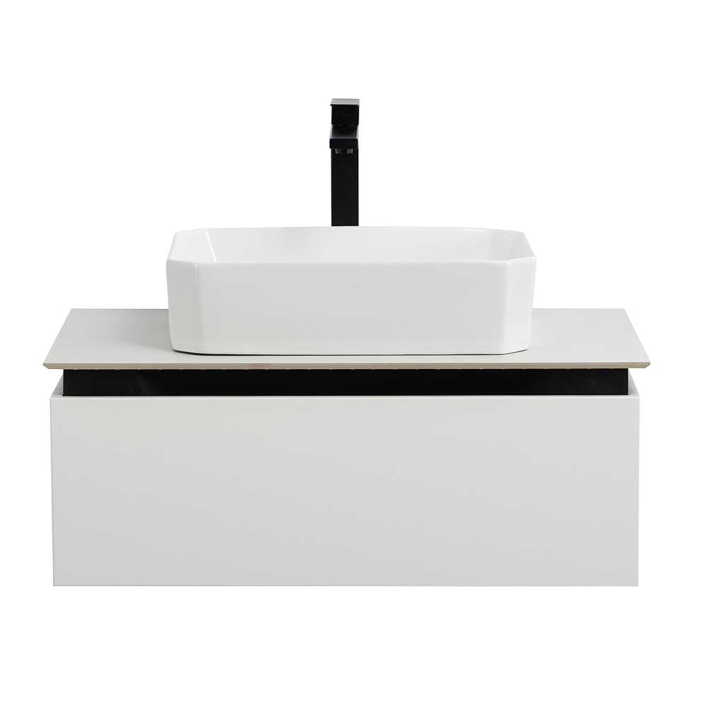 Мебель для ванной со столешницей и накладной раковиной Cezares SLIDER 80 Bianco Opaco SLIDER-800-1C-SO-BO