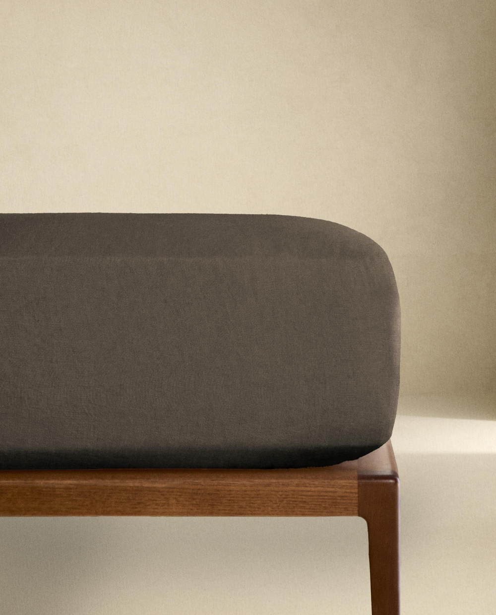 Zara Home - Простыня брюки из постиранного льна, высота 30 см (140 г / м2), серо-коричневый, 160х200х30 см