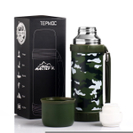 Термос Мастер К «Движение», 1.2 л, 11×29 см, с кружкой, сохраняет тепло 18 ч, нержавеющая сталь, зелёный