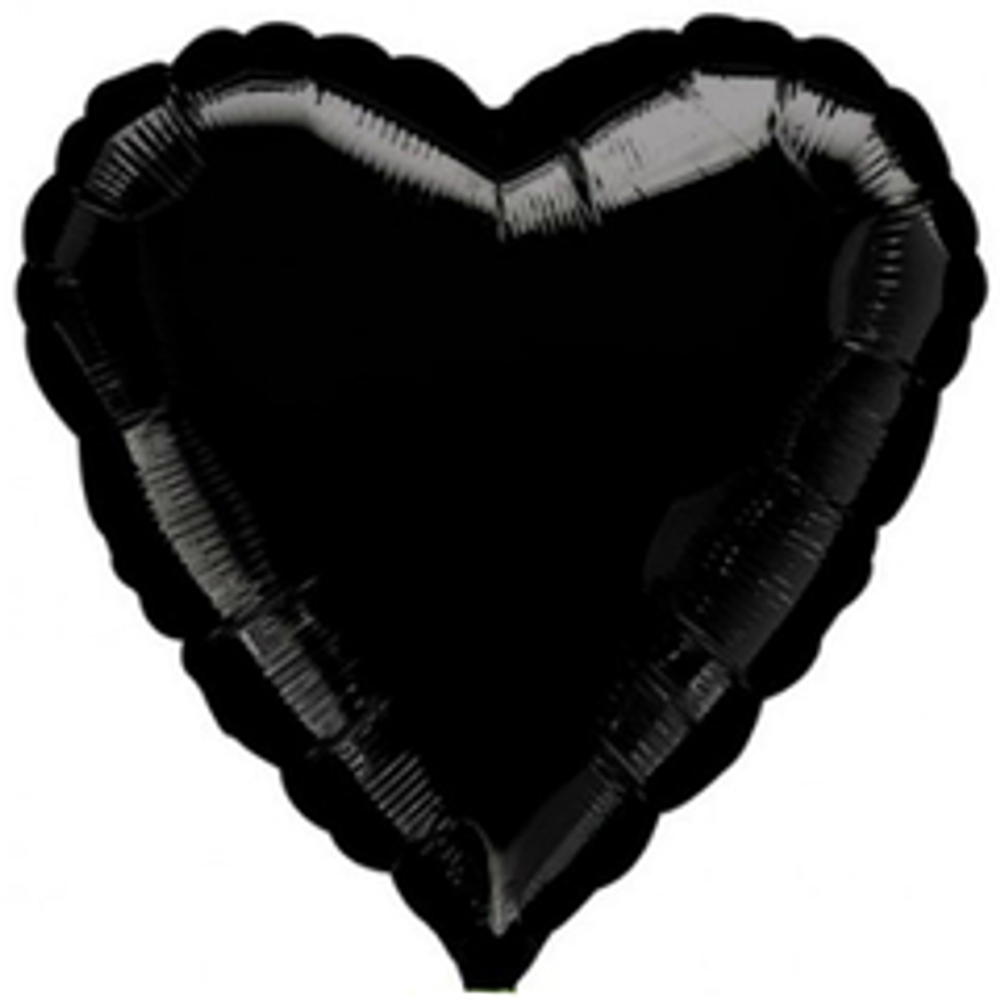 А 18" Сердце, Пастель, Black (Черный), 1 шт.