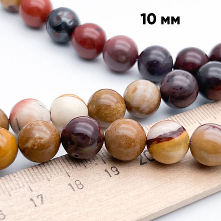 Мукаит бусины, диаметр 10,4-10,6 мм, цена за 18-19 шт (1/2 нити)