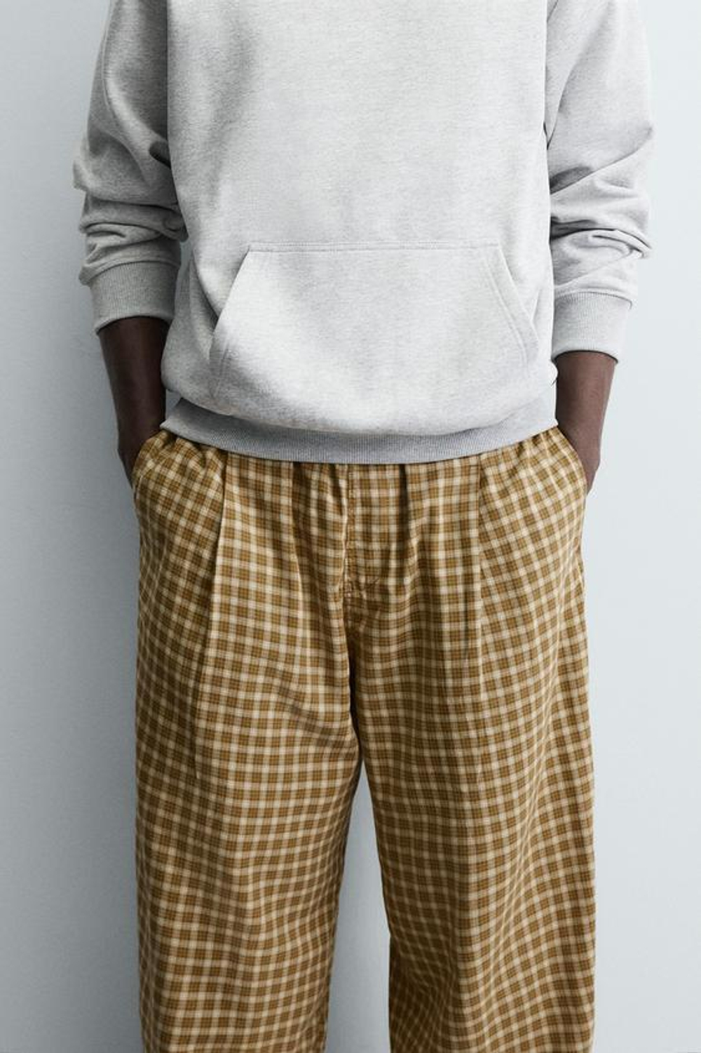 ZARA БРЮКИ BALLOON FIT С ЗАЩИПАМИ, СВЕТЛО-БЕЖЕВЫЙ