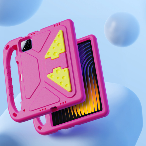 Детский чехол розового цвета на планшет Xiaomi Pad 7 и 7 Pro от от Dux Ducis, серия Puff Series Case