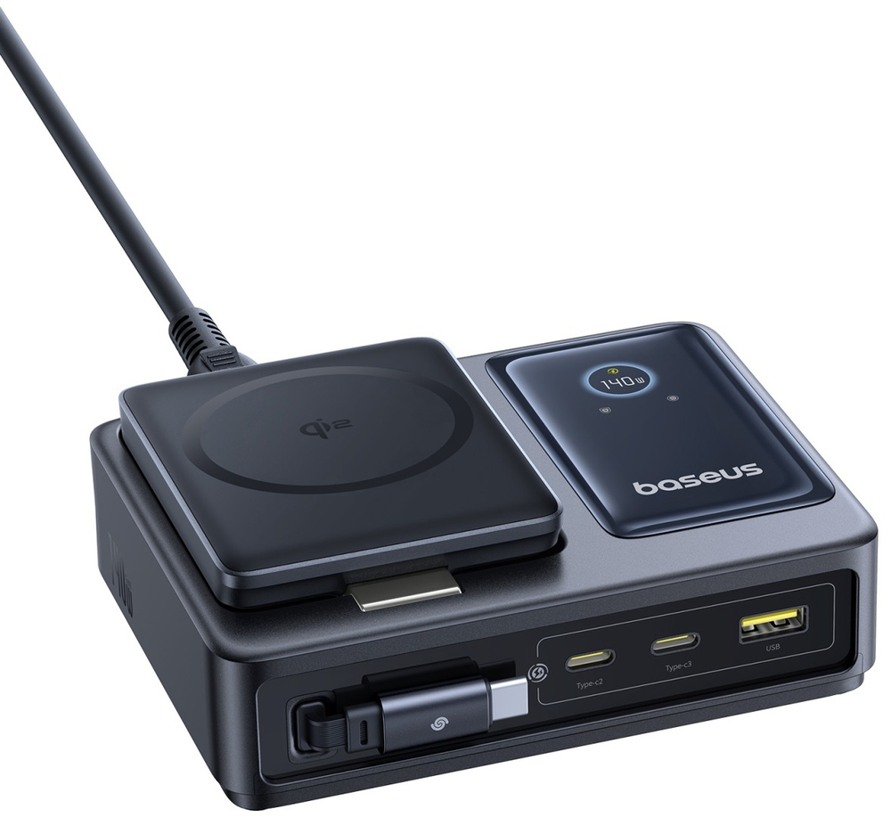 Зарядное устройство Baseus NOMOS 5-in-1 USB Type-C, USB черный