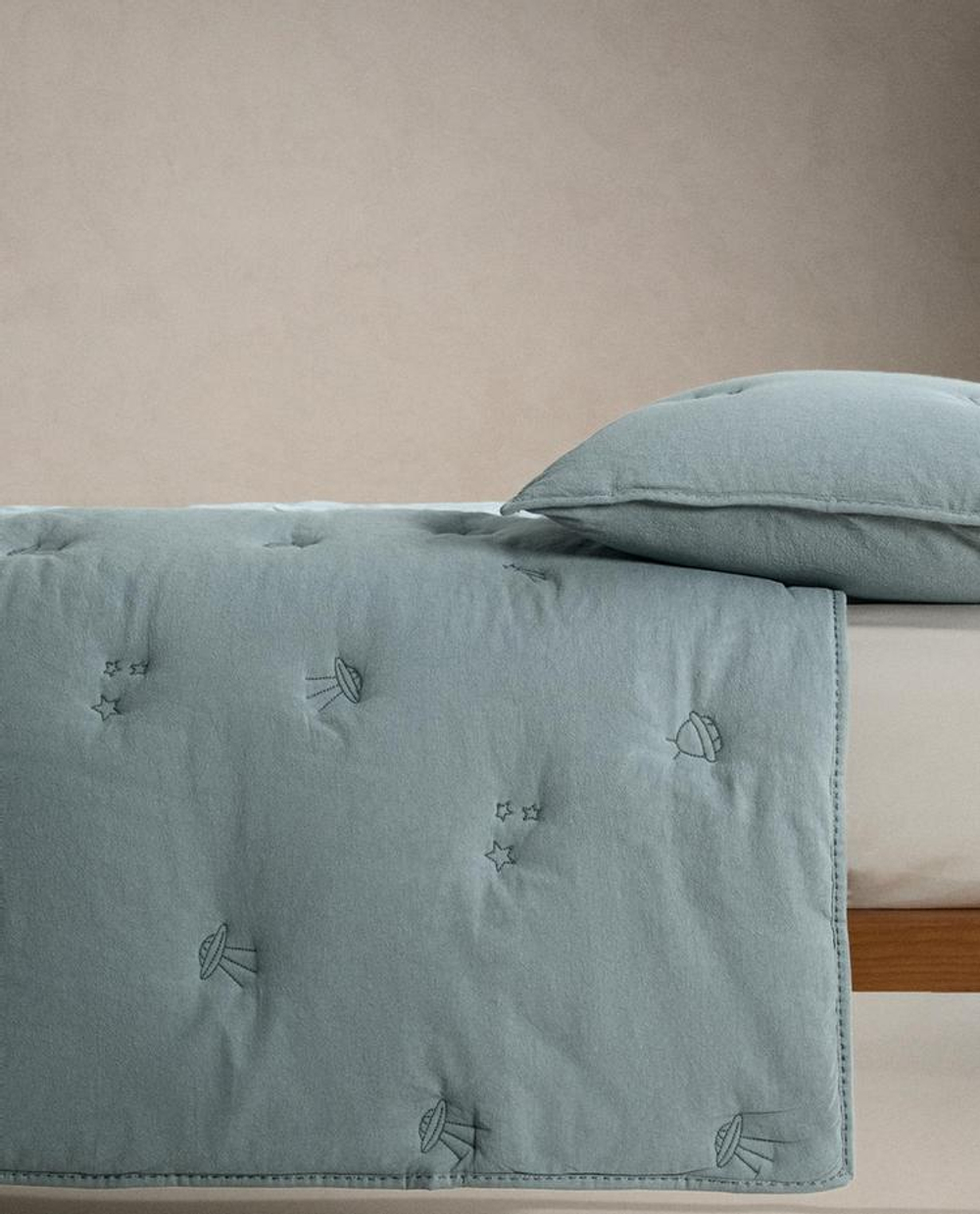 ZARA HOME ДЕТСКОЕ ХЛОПКОВОЕ ОДЕЯЛО, СИНИЙ