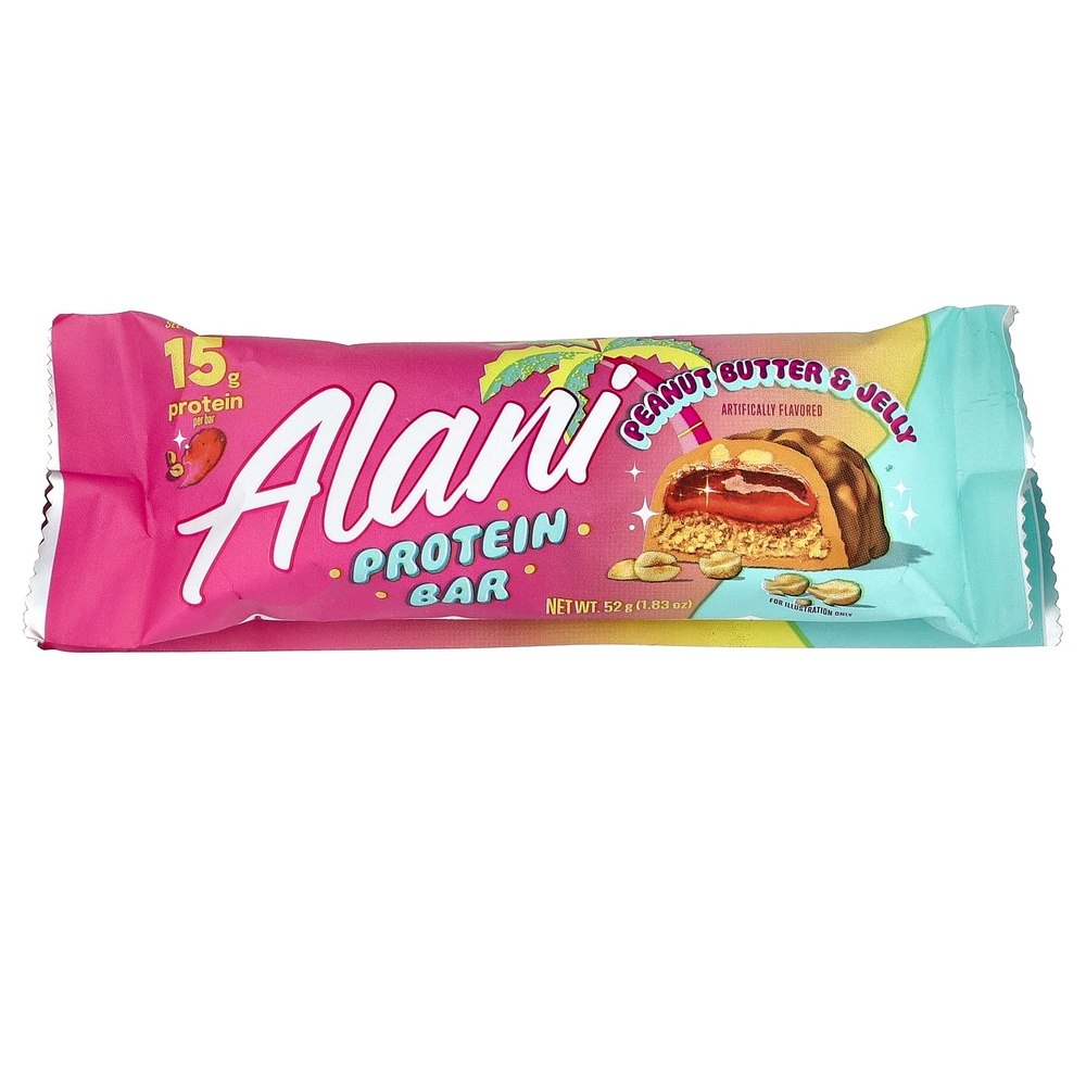 Alani Nu, протеиновый батончик, арахисовая паста и желе, 12 батончиков по 52 г (1,83 унции)
