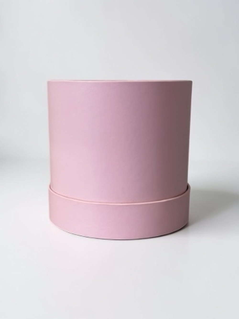 Плотная шляпная коробка фальш-крышка .Цвет; Нежно розовый.