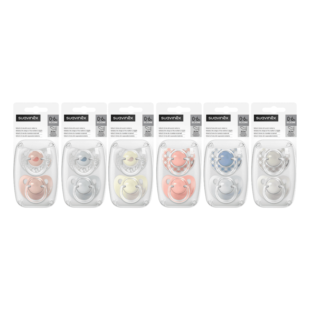 Набор анатомических пустышек Suavinex Wild голубой, 0-6 мес, 2 шт