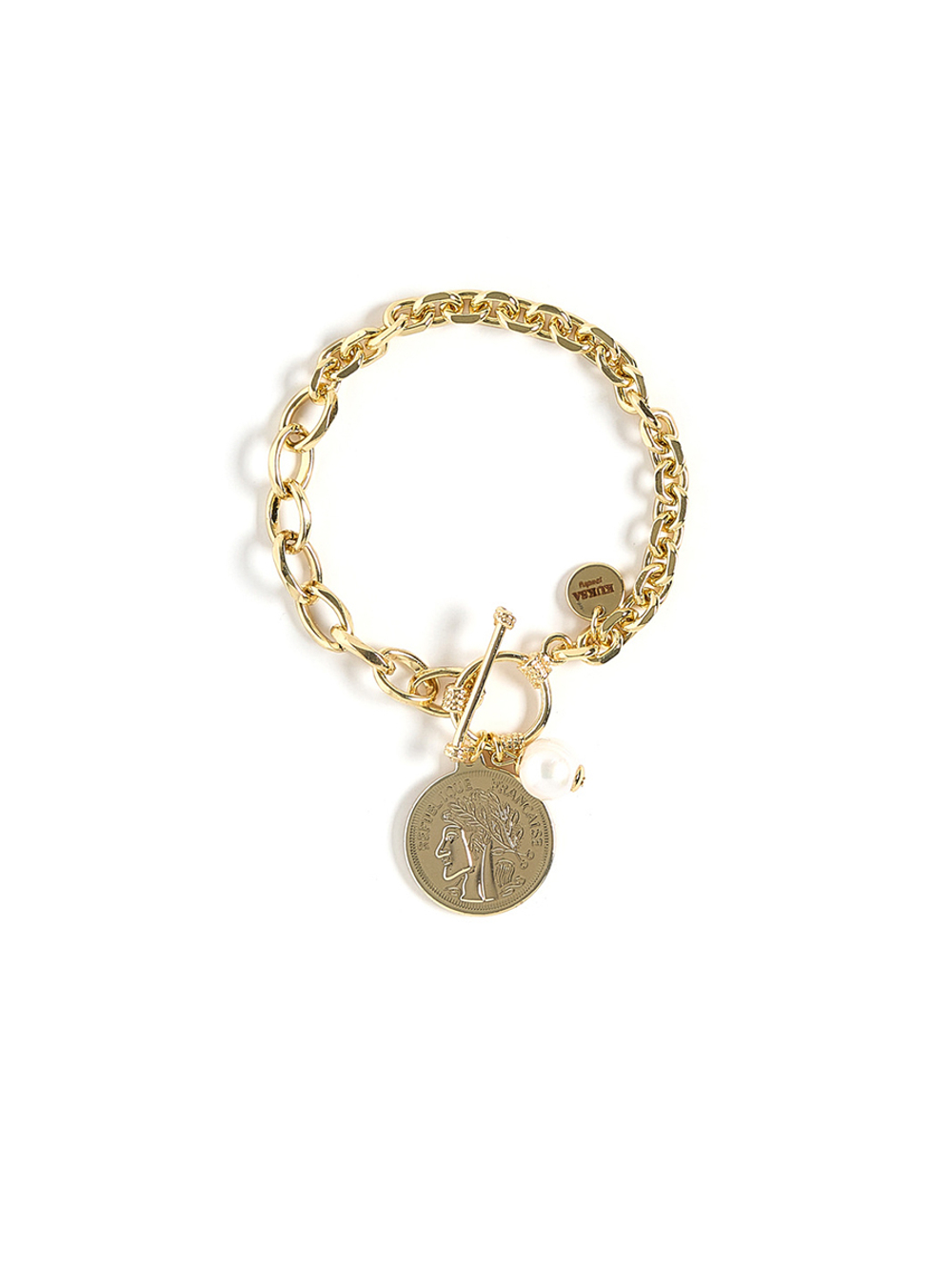 Браслет "Medal pearl" Gold