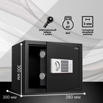 Сейф DELI "ET523" электронный замок + ключ, 300х380х300 мм, 9 кг, черный