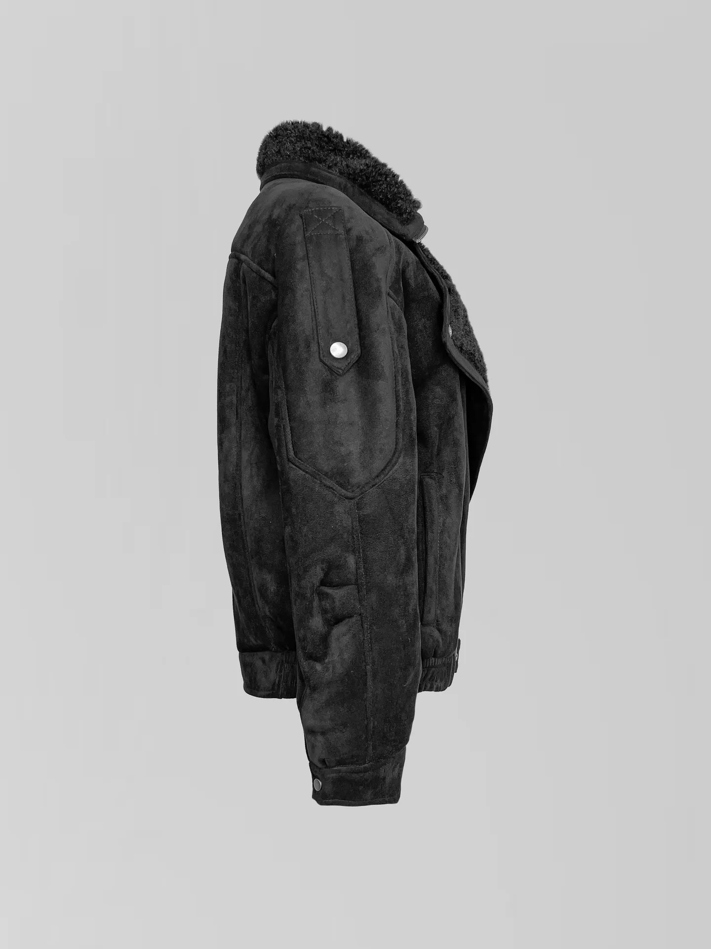 Дубленка VARGRO 8366-7580 на меху на молнии с ремешком снизу