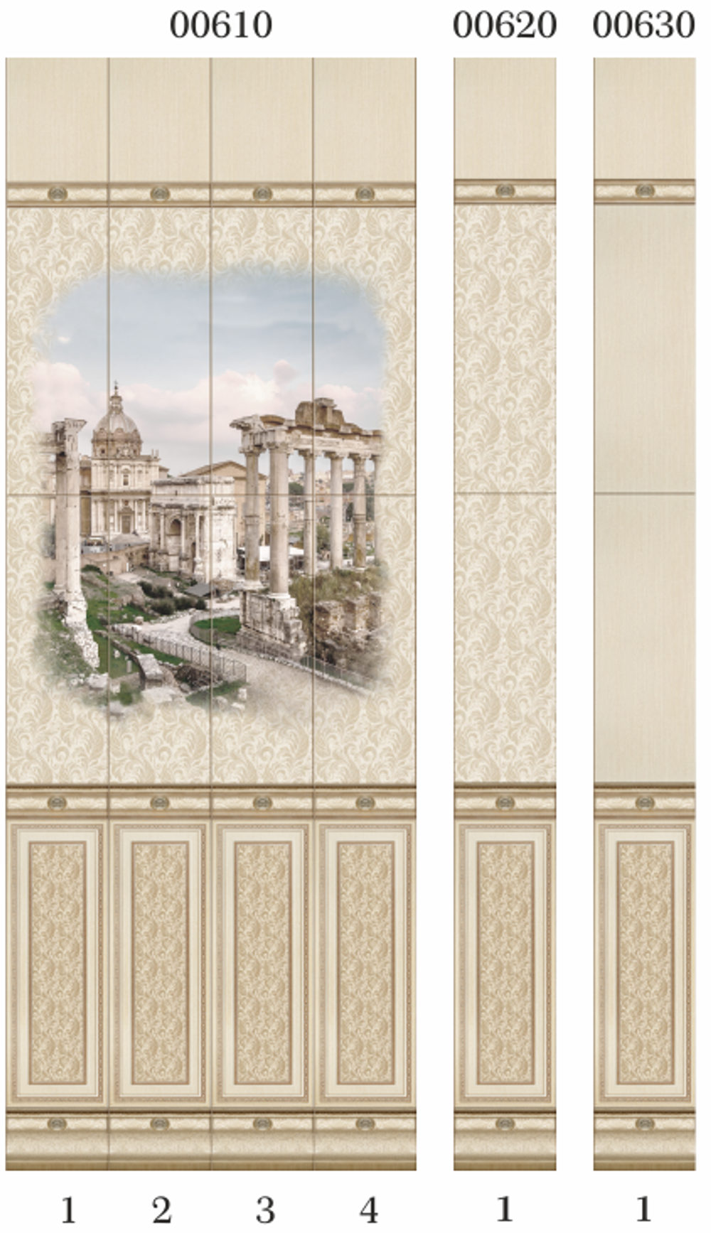 Панель ПВХ фотопечать 3D Panda Рим 2700х250 мм