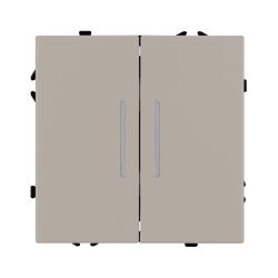 Механизм выключателя двухклавишный непроходной LED SWT-NOBE-MK02-SFPL-L-CA (230V, 10A) (Arlight, Кашемир) 059417