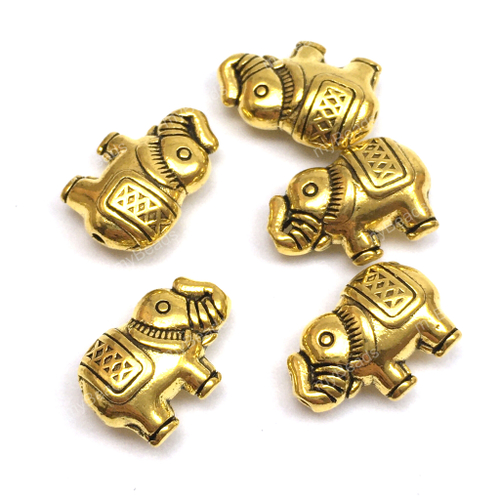 Бусины "Слон" 12х8 мм, под золото
