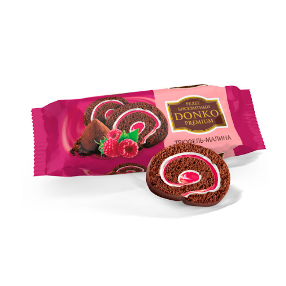 Рулет бисквитный DONKO Трюфель-малина 180 гр