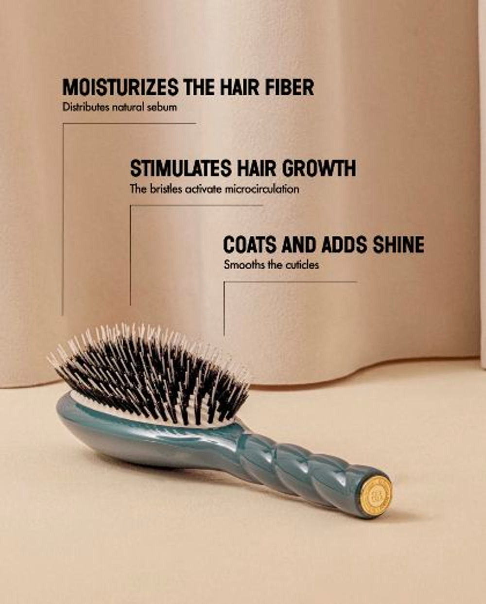 La Bonne Brosse Массажная расческа для волос N 02 Essential Detangling Brush - Emerald Green