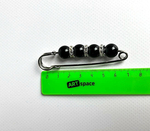 Булавка брошь "Черные камешки" для кардигана, пальто, платков, костюмов, одежды. Цвет  черный